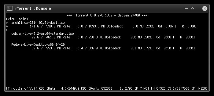 rTorrent Konsole UI